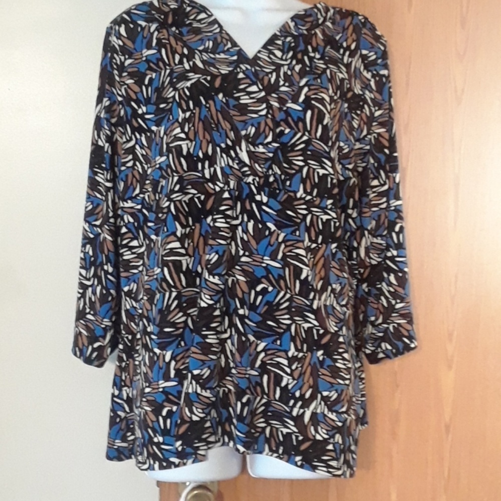 Blouse 2x Blue, Brown, Black by Liz & Co